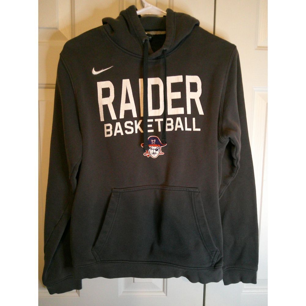 Vintage Nike Raiders Basketball Team Hoodie Black Pullover Sweatshirt Size Small